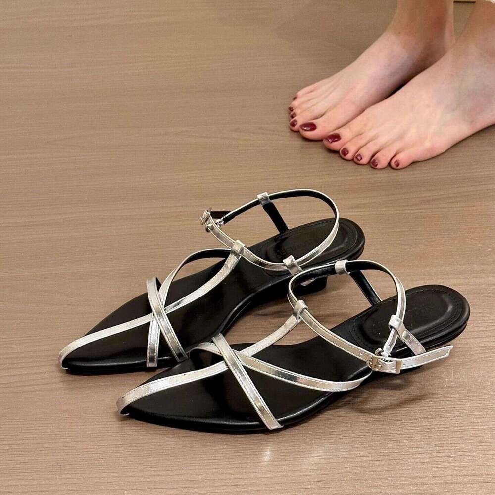 With Box Brown High Heel Roman for Women 2026 Summer New Style Elegant Pointed peep Toe Design Shoe Strap Sandals Free Gift