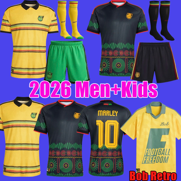 Jamaica Bob Marley 2026 World Cup Kit Retro 26 27 jamaica home soccer jerseys MARLEY 10 JAMAICA national Team Jersey football shirt fans player version men kids set