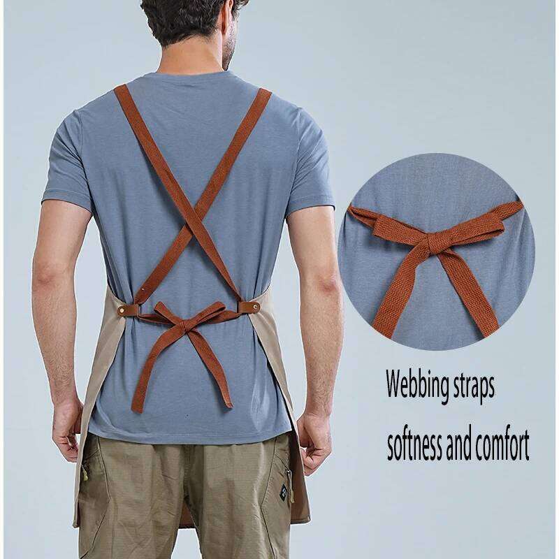Kitchen Waterproof cross adjustable webbing Restaurant bar Barbershop work apron S260205