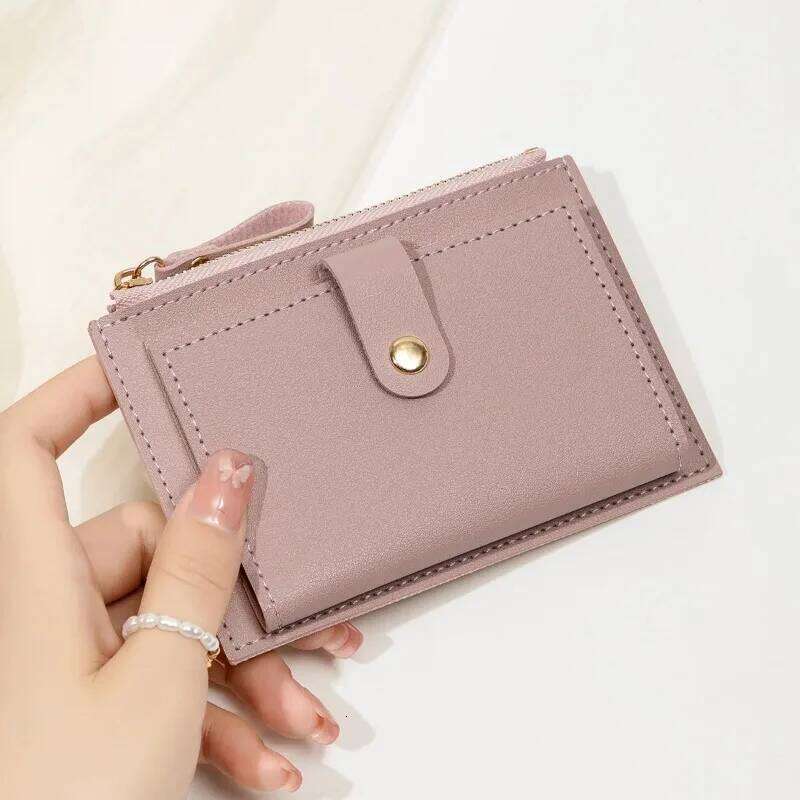 Minimalist and Fashionable Short Bag, Ultra-thin Mini PU Leather Zero Wallet, Women's Credit Card Holder Wallet Y260206