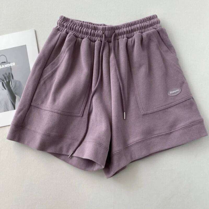 Fashion Casual Drawstring Women Korean Loose High Waist Sport Female Summer New Pockets Chic All Match Shorts XJ260206