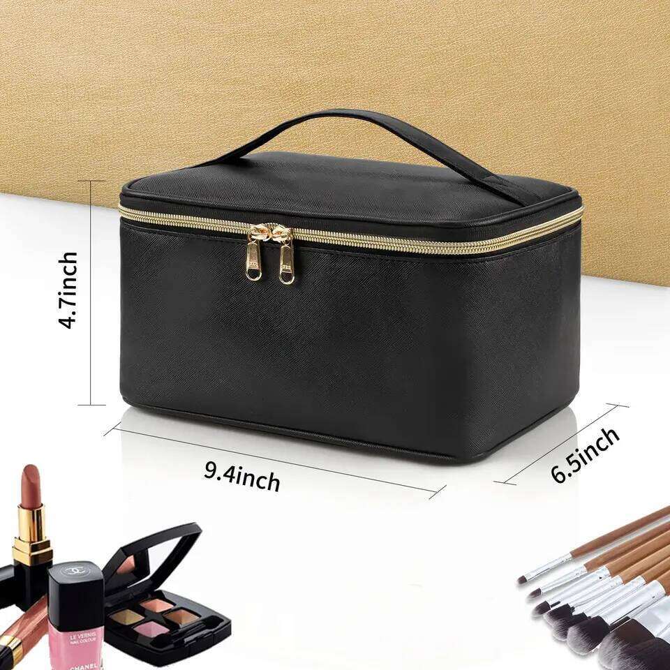 Portable Cosmetic Large Capacity Travel Makeup Case Organizer Black For Women Toiletry Bag for Girls Traveling Y260206