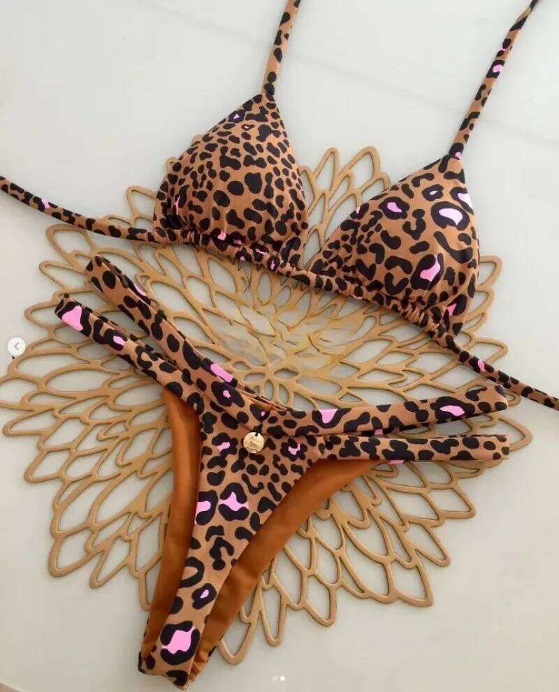 New Split Briefs Bikini Sexy Brazil Swimsuit Women's Beach Vacation Bikin Z260206