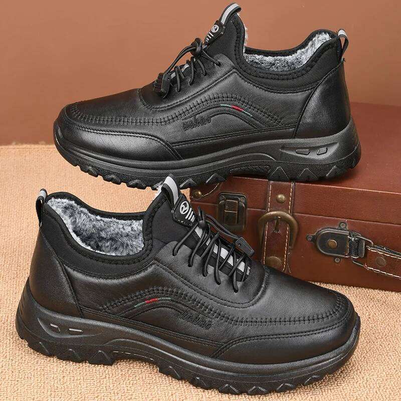 Winter velvet warm cotton waterproof men's polyurethane soft soled shoes special price shoe bag shipping fee