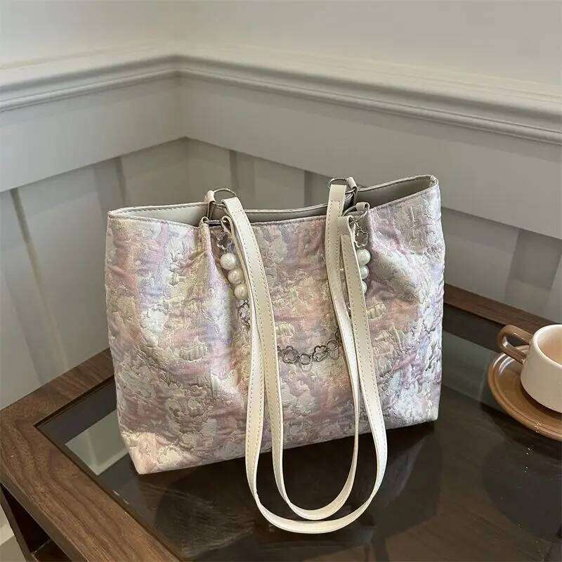 High Appearance Level Pastoral Style Fashion Korean Version of Tote Large Capacity Single-shoulder Portable Commuting Bag Y260205