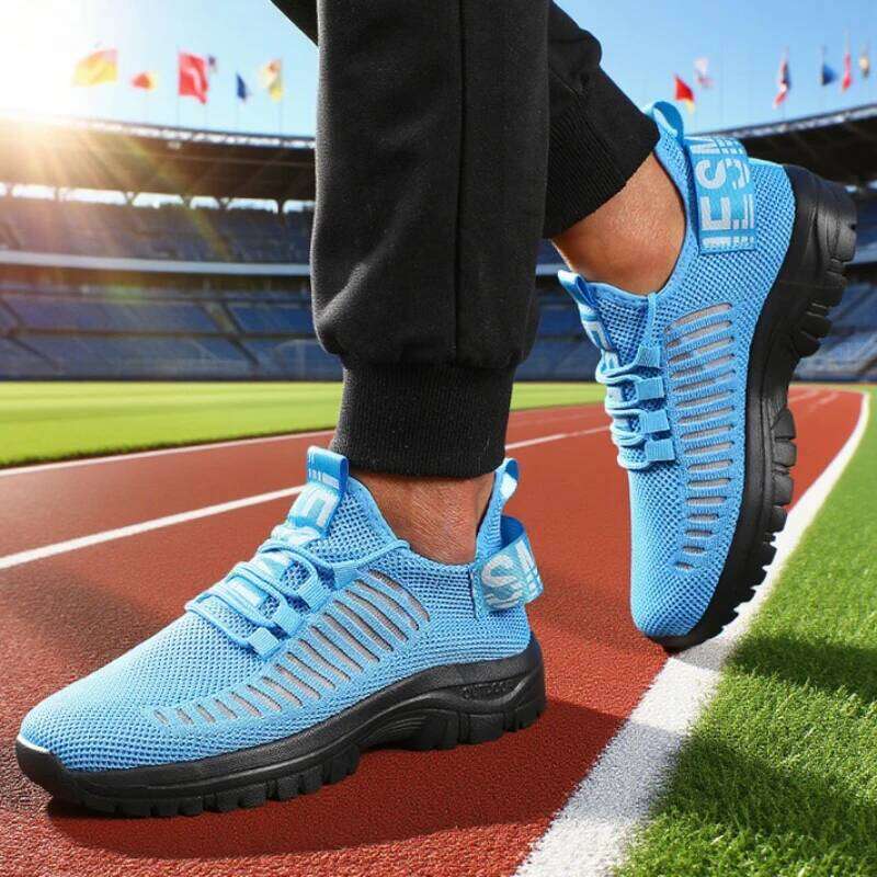 Men's Casual Sneakers Lightweight Breathable Mesh Fashion Running Outdoor Fitness Exercise Classic Slip on Walking Shoes