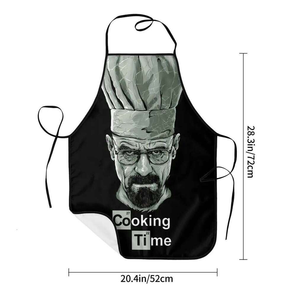 Custom Bib Breaking Bad Time Aprons Men Women Unisex Adult Chef Cooking Kitchen Walter White Tablier Cuisine Gardening S260205