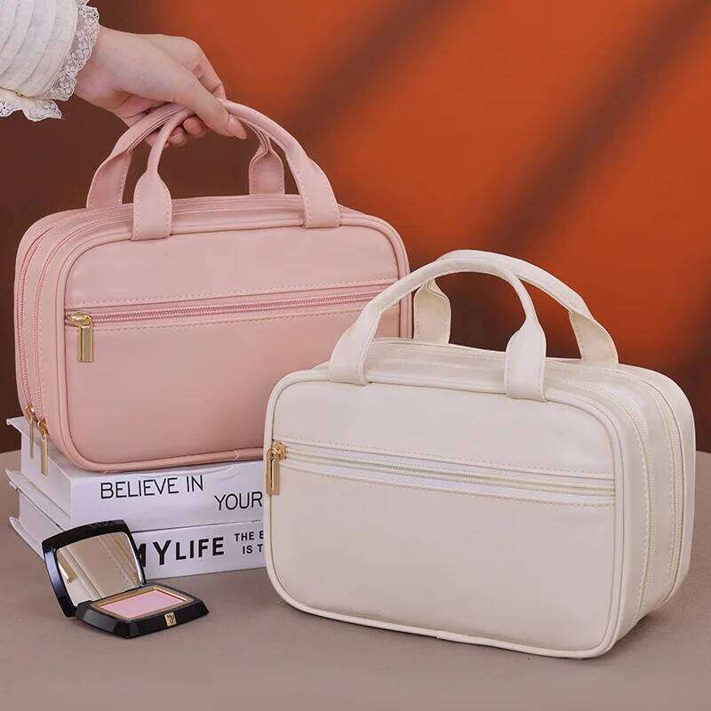 New Double Barrier women's Makeup Portable Cosmetic Large Capacity Storage Travel Essential Toiletry Bag Y260206
