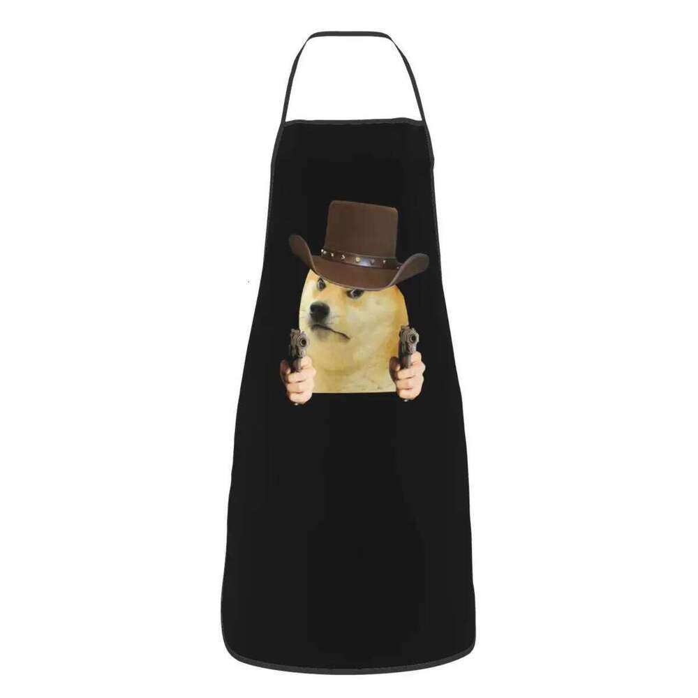 Doge Shiba Inu Memes Aprons Chef Cooking Baking Tablier Sleeveless Bib Kitchen Cleaning Pinafore for Women Men Gardening S260205