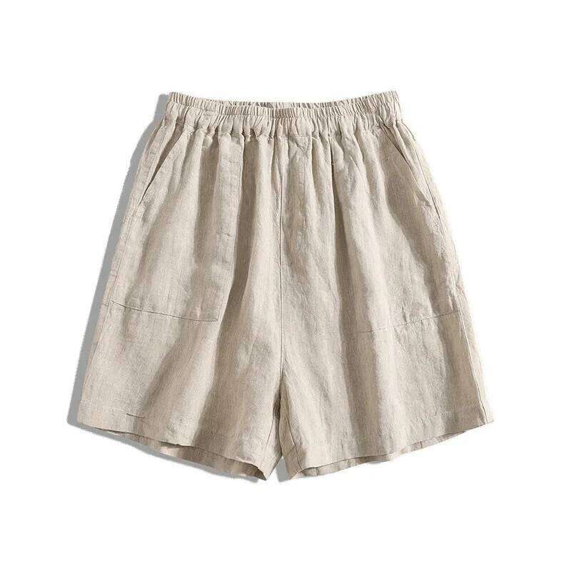 Comfortable Loose Women's Cotton Linen Shorts Elastic Waist Thin Style plus Size Casual Fashion Summer Artistic Retro Pants XJ260206