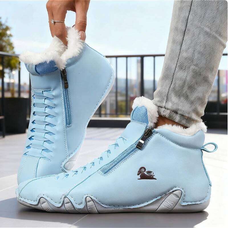 2025 New Fur Lined Ankle Boots Women's Warm Winter Shoe High Top Side Zipper Comfortable Soft Sole Anti-Skid Footwear for Ladies