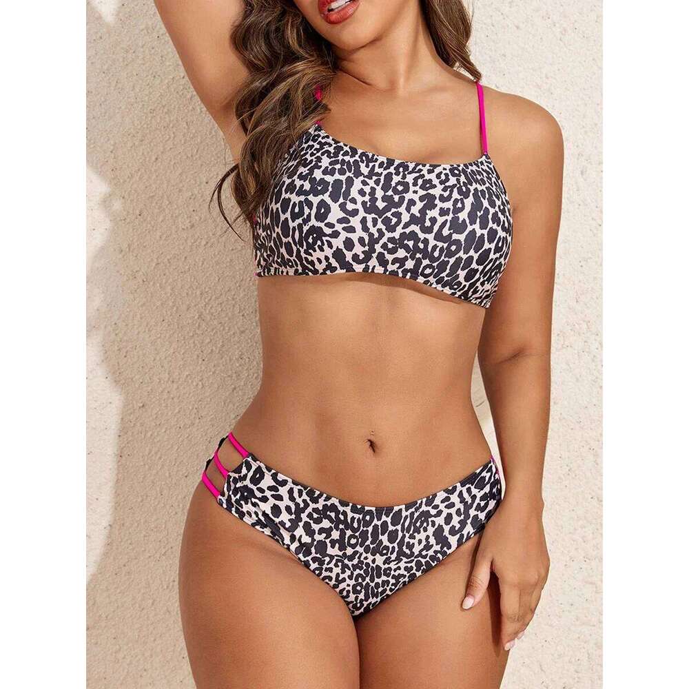 Sexy Leopard Bikini 2025 Women String Swimwear Female Bandage Swimsuit Bathers Swimming Bathing Swim Suit Summer Beachwear XJ260206