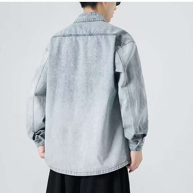 Free Shipping 2026 Spring and Autumn New Chinese Denim Jacket Men's Loose Casual Jacket Trendy Retro Top