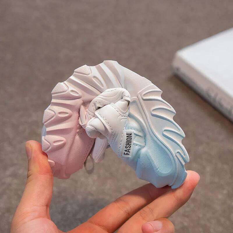 Children Girls Sneakers Fashion Gradient Leather Kids Sports Tennis for Girl White School Platform Sneaker Boy Shoes 26Y0206