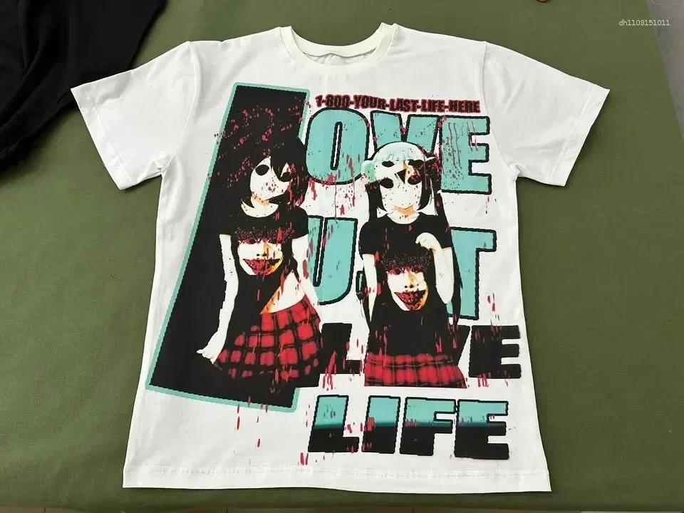 Men's T Shirts Drolandmiller Print Graphic Cotton Harajuku Tops Retro Men Women Goth Style Short Sleeve Streetwear - view 7