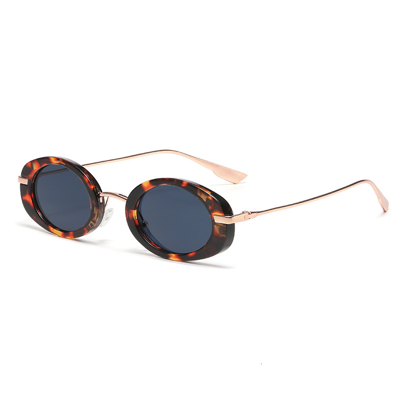 New Fashion Oval Frame Sunglasses European And American Retro High-End UV Protection Glasses