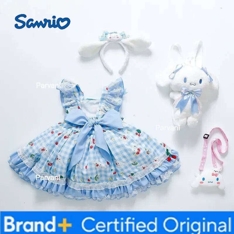Sanrio Cinnamoroll Kids Summer Suspender Princess Kawaii Anime s Cartoon Role Playing Sweet Cute Party Lolita Tutu Dress H260206 - view 5