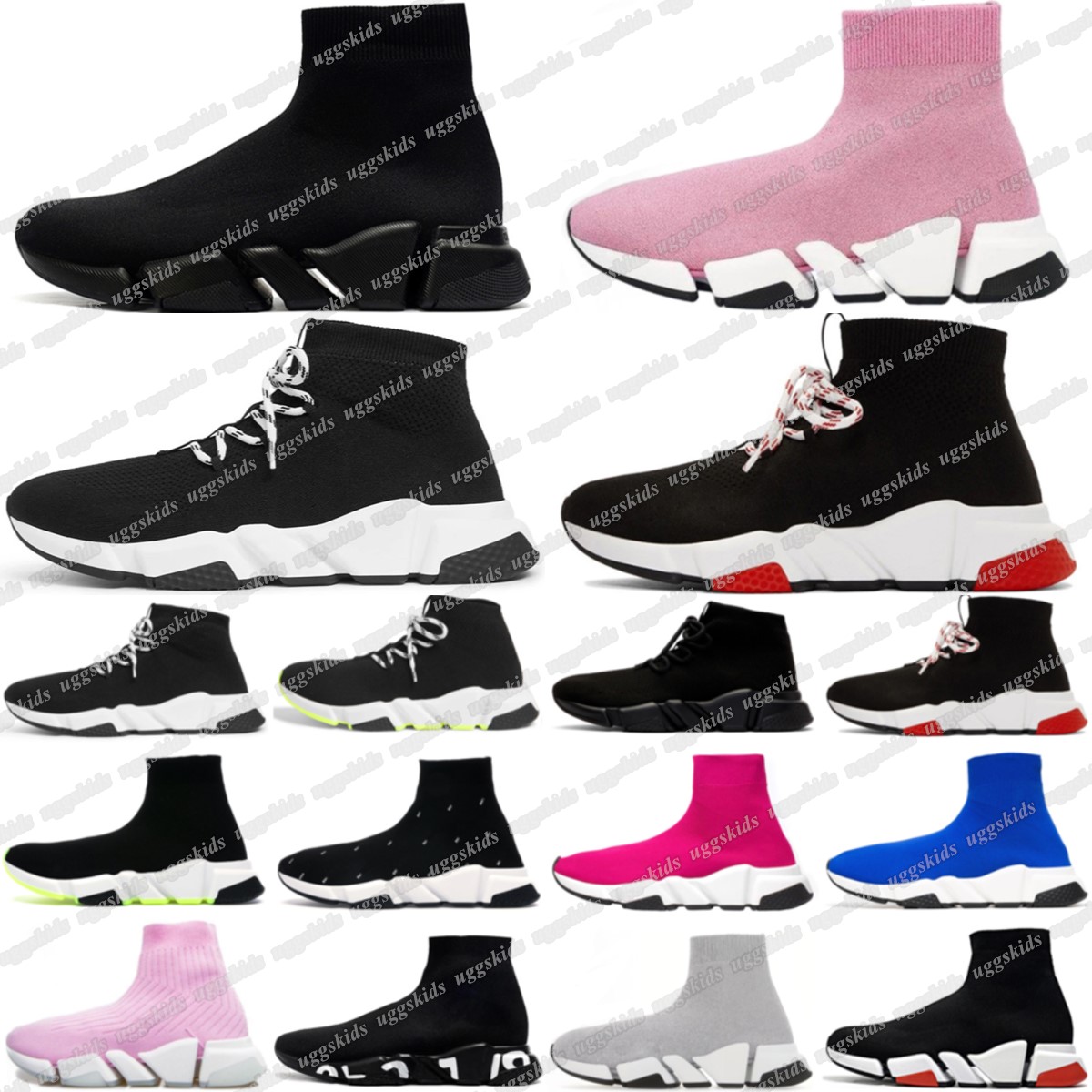 High quality boots womens sock boot men women Graffiti White Black Red Beige Pink sneakers fashion show khaki socks speed runner trainers