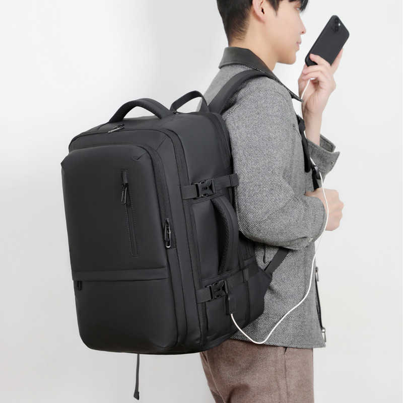 Men's Fashion Backpack Large Capacity Expandable Business Backpack USB Charging Laptop Backpack