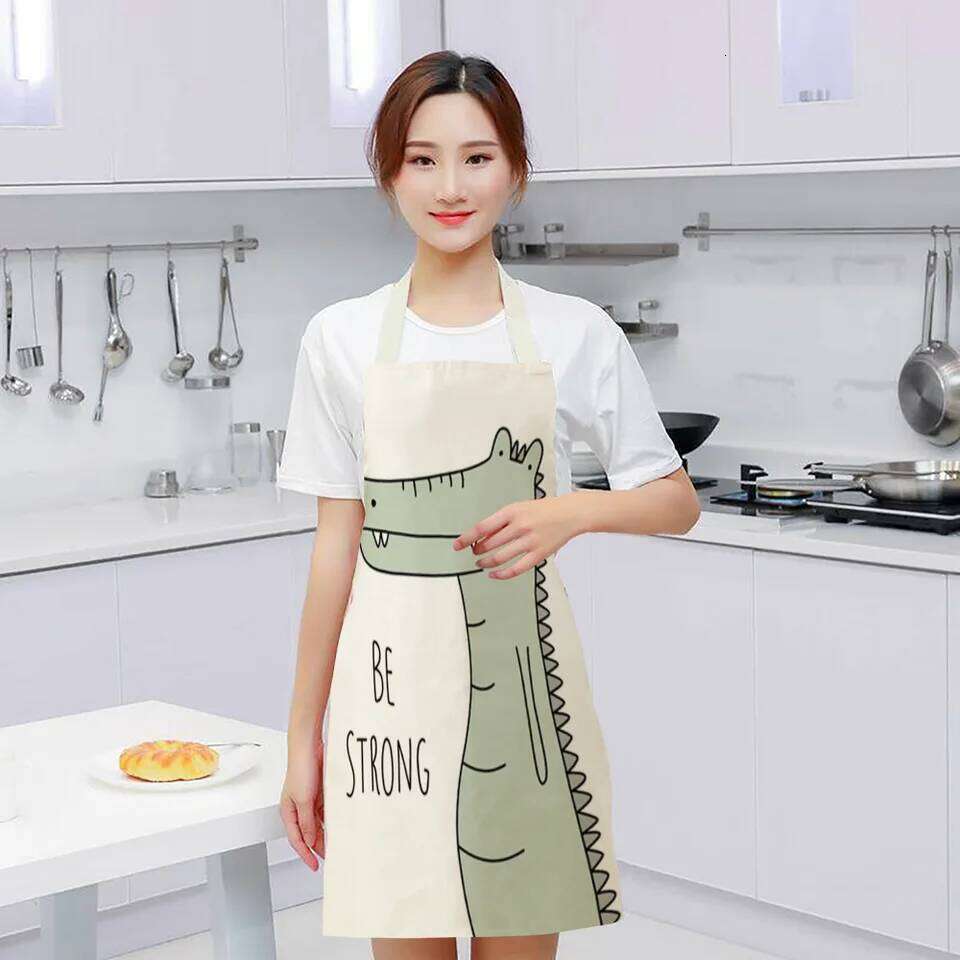 Kitchen Cooking Animal Print Aprons For Lion Elk Bear Fox Women Sleeveless Biking Bibs Pinafores Children Apron Home Bib S260205