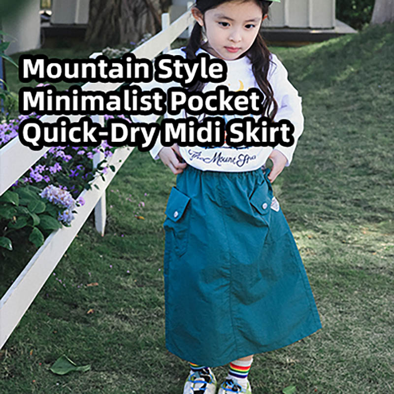 Skirts Kids Mountain Style Minimalist Pocket Quick-Dry Skirt Elastic Waist Outdoor Casual Skirt for Girls 26AG3172