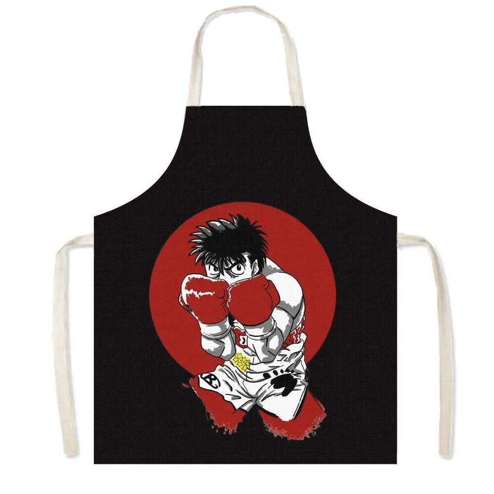 Hot Anime Hajime No Ippo Print Cooking Apron Waterproof Kamogawa Boxing Gym Pinafore BBQ Waiter Chef Kitchen Aprons S260205