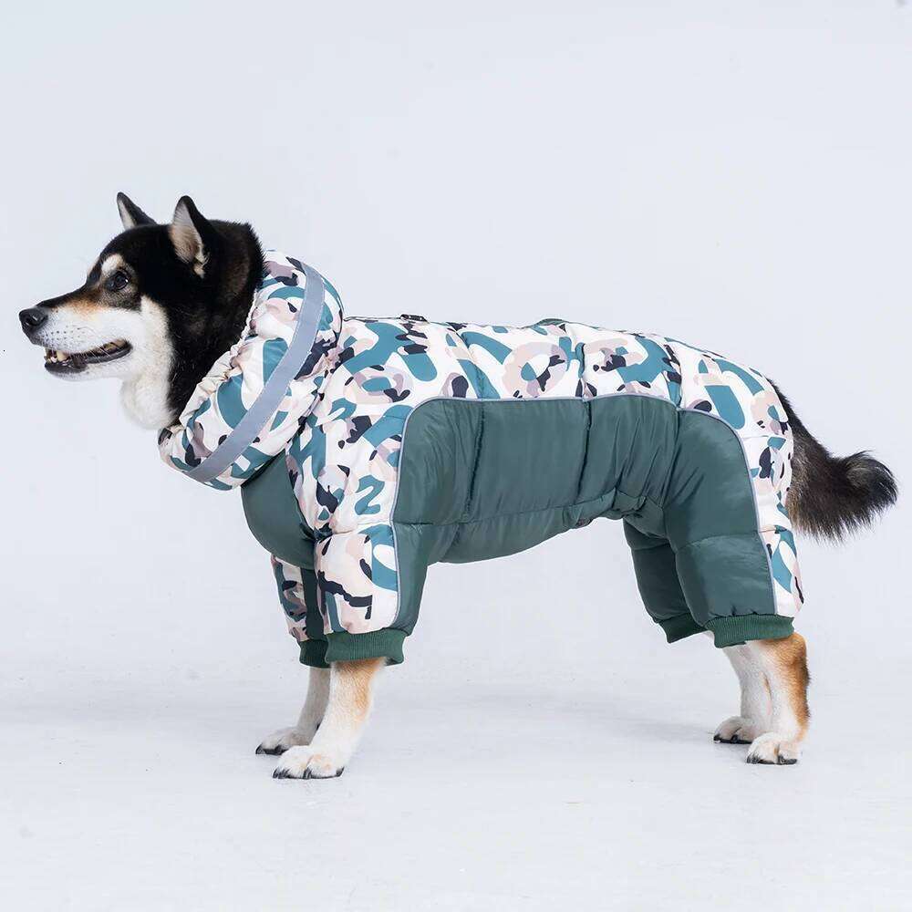 Famous brand Winter Overalls Super Thicken Warm Dog Coat Waterproof Snowsuit Full Covered Belly Pet Clothes Jacekt for Medium Dogs pupakaIK