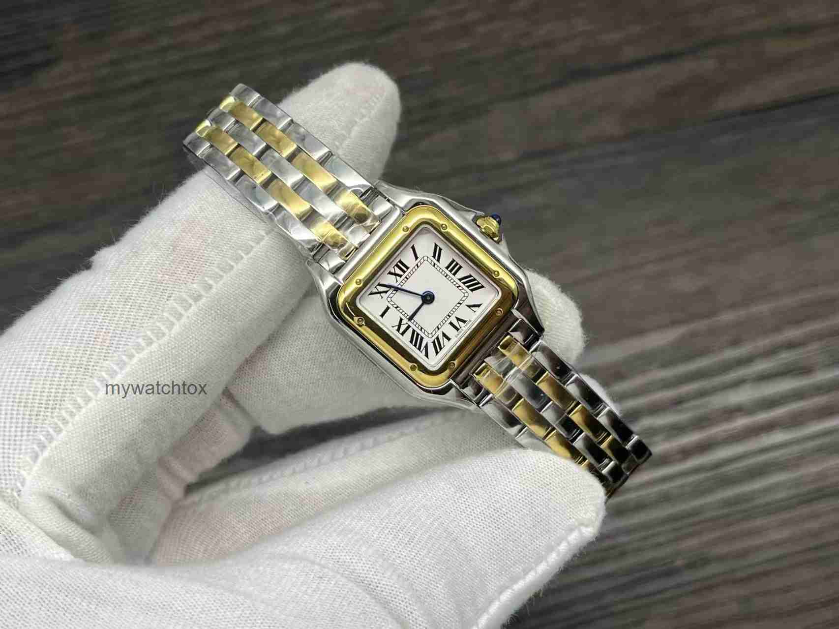 Top quality panthere watch womens watch super clone watches luxury designer watch top quartz movement steel strap sapphire glass 22mm with box MFO4