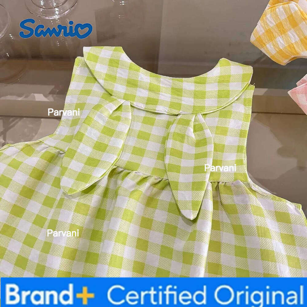 Sanrio Summer Girls' - Peter Pan Collar Bunny Ear Grid Jumper, Cute Rabbit Princess Dress for Toddlers Toddler Girl Clothes H260206 - view 5