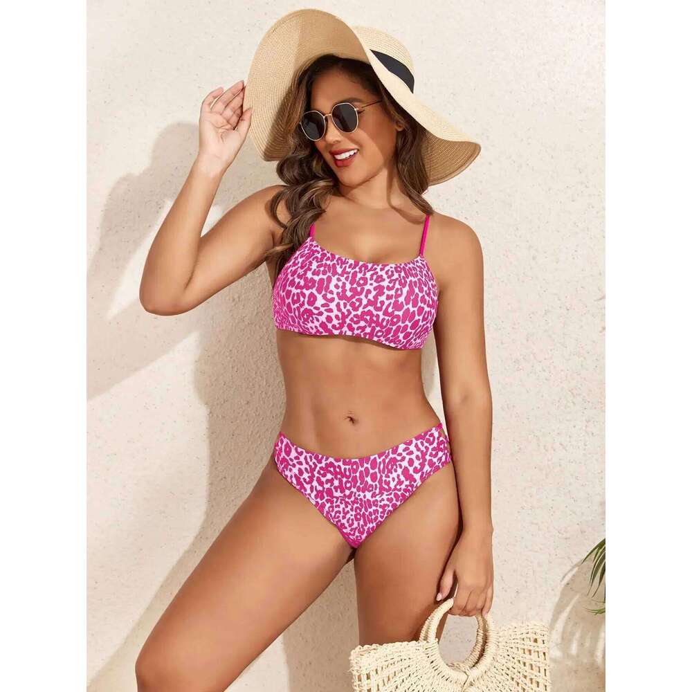 Leopard Bikinis Women 2025 Bandeau High Cut Two Pieces Swimsuit Separate Thong Bikini Set Brazilian Bathing Suits Beach Wear XJ260206