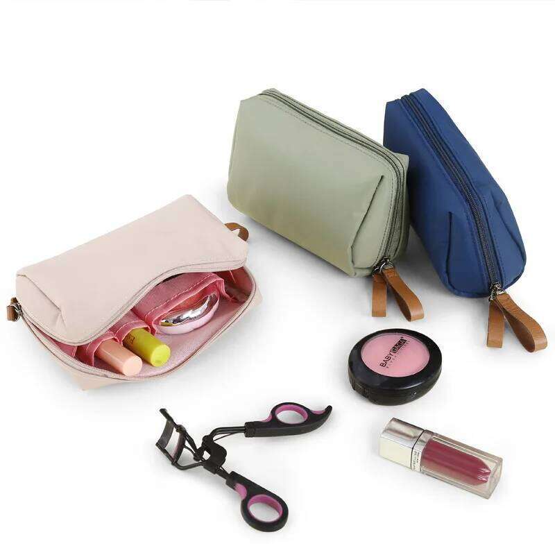 Waterproof Large Capacity Makeup Multiple Colors Dacron Travel Storage Bag Partitioned Cosmetic Pouch Handbag Lipstick Pack Y260206