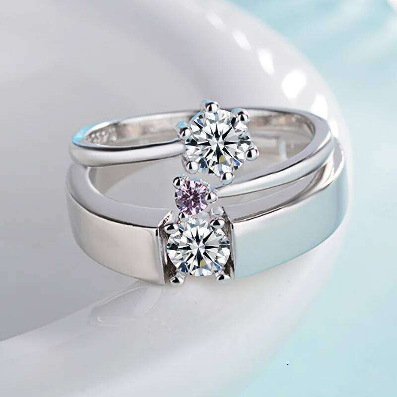 Real 925 Stelring Silver Woman's New Jewelry Crystal Zircon Couple Ring For Man XY0388 W260206