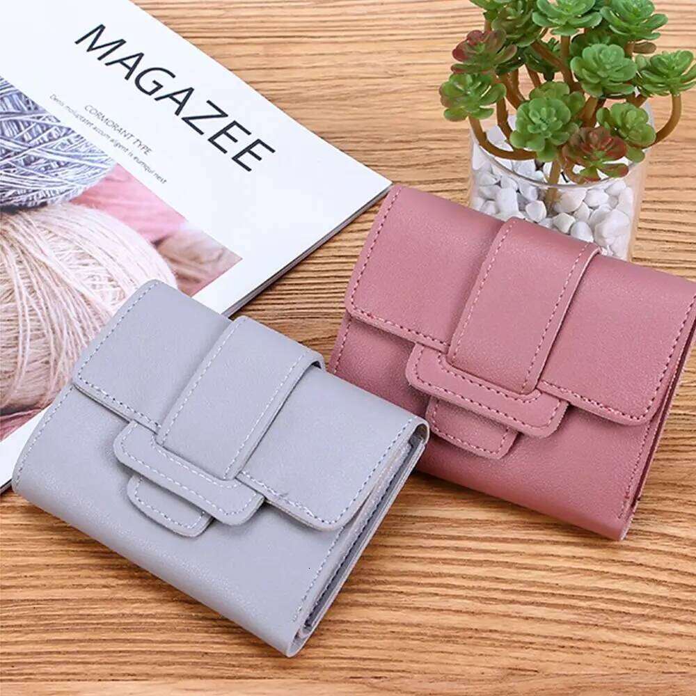 Thin Pouch Clutch Money Bag Coin PU Leather Women Wallets Short Hasp Fold-over Purses Y260206
