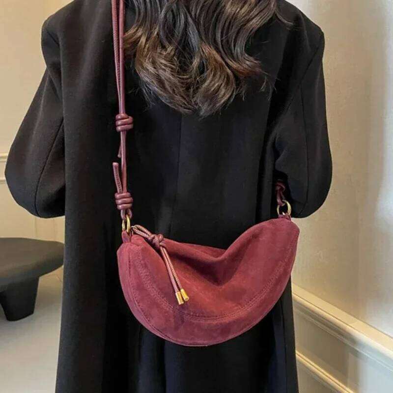Faux Super Popular Niche Suede Shoulder Bag for Women 2026 Hot Sale Single Crossbody Underarm Dumpling Sweet Bags Y260205