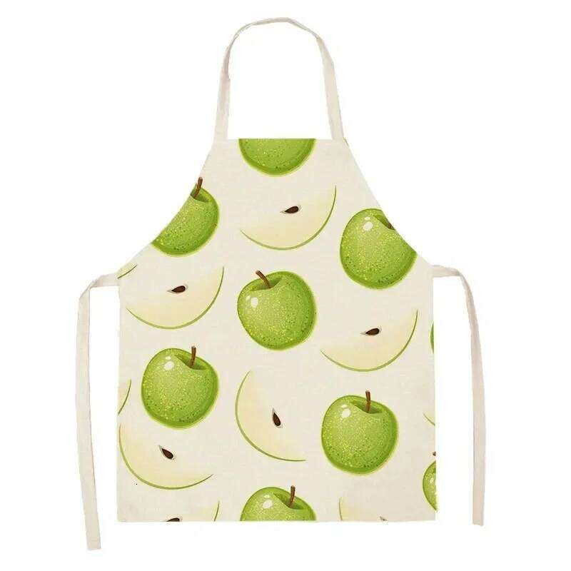 Summer Watermelon Pattern Fruit Print Apron Linen Sleeveless Lace Up Baking Stains Oil Resistant Adult and Children Cover S260205