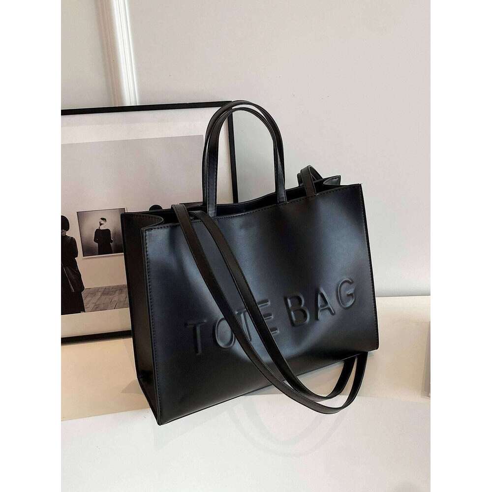 Large Capacity Fashionable Tote With Letter Print Fashion Solid Color Simple Crossbody Women Casual Handbag Shoulder Bag Y260205
