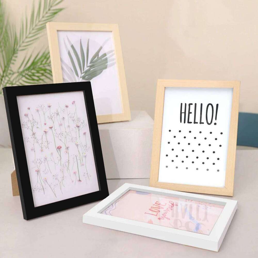 Wood Wall Hanging 10X15cm 15X20cm 20X25cm A4 Wooden Picture Frame For Pictures Photo Decor Desktop Decoration S260205