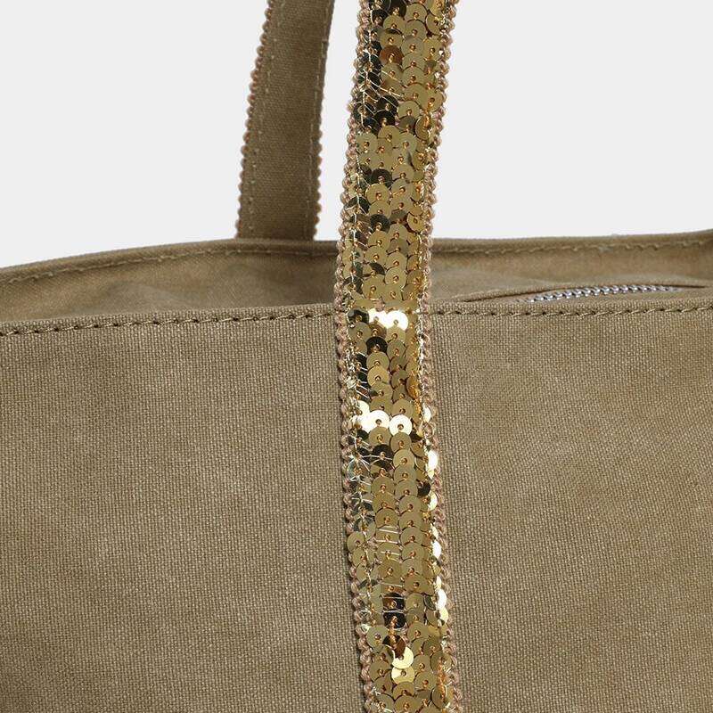 2025 women's new retro crossbody casual handbag canvas shoulder sequin large capacity tote bag Y260205