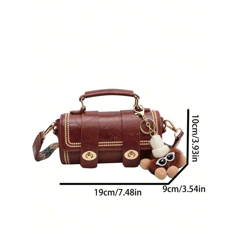Retro Mini Cylinder Handbag Women, Crossbody For Daily Use Vintage Style Cylindrical Shoulder Women's Bag Y260205