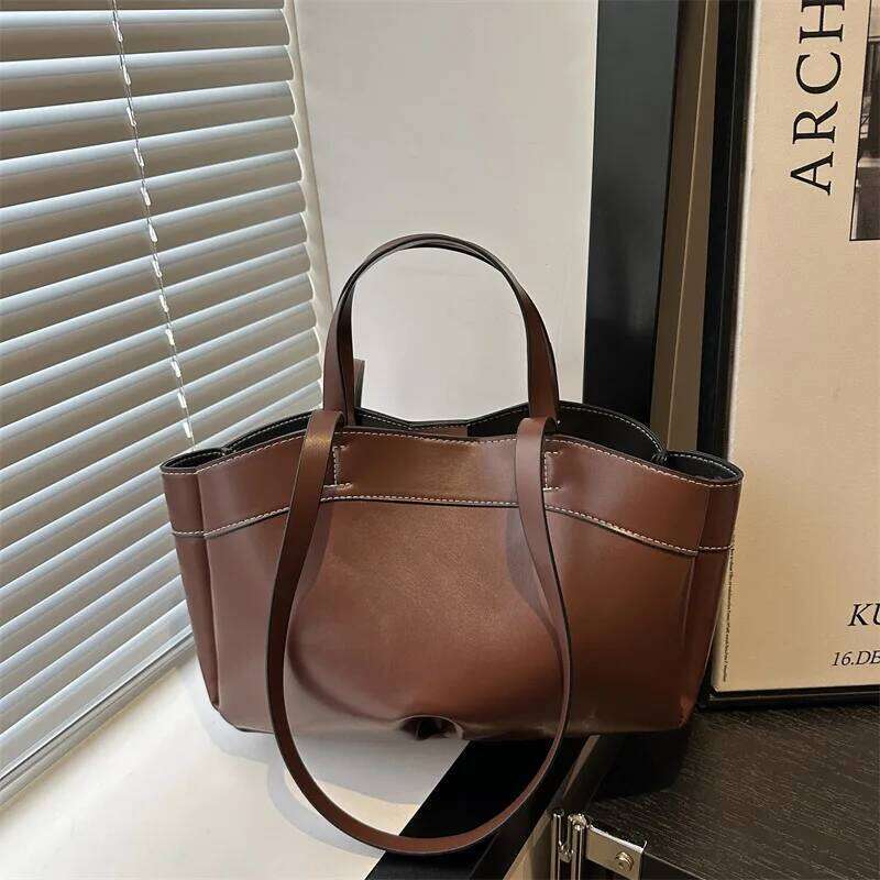 Premium Large Capacity Tote for Women 2025 New Solid Color Versatile Fashion Shoulder Bag, Combination Mother and Child Bag Y260205