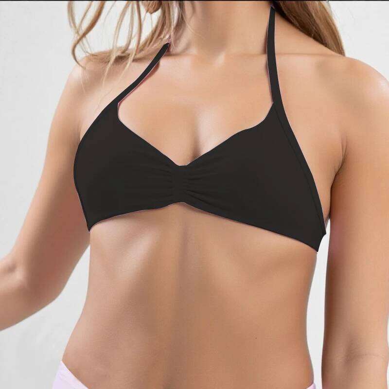 Strappy Bra Top Women High Support Thin Strap Halter Sport Seamless Bras Scrunch Workout Yoga Tank Z260206
