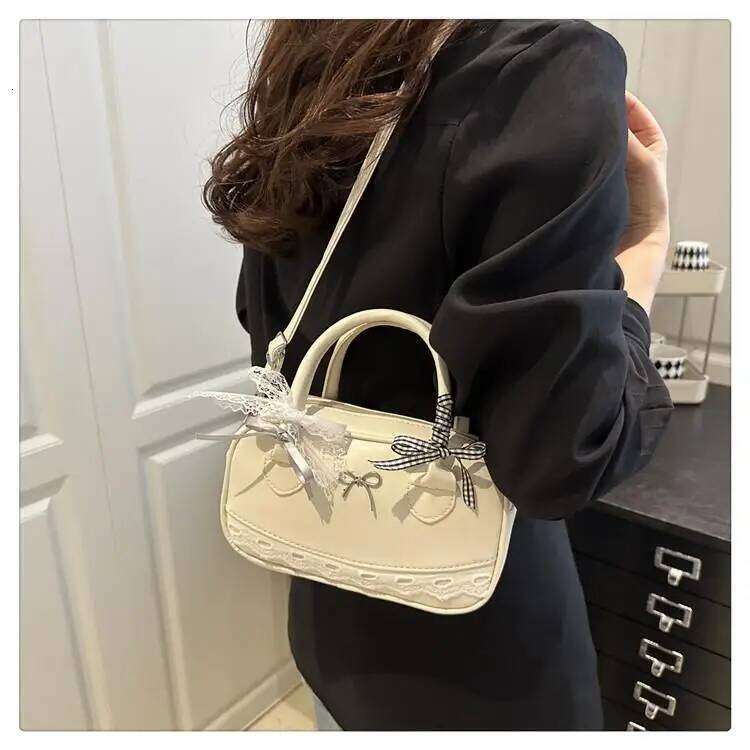 Lace Bow Decor Crossbody Elegant Handbag High-quality Niche Simple Ballet Style Shoulder New Casual Bag Y260205