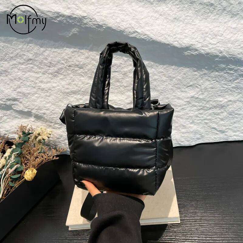 Women Bags Woman Puffy Lightweight LargeCapacity Quilted Shoulder Adjustable Strap Puffer Tote Handbag Shopping Bag XJ260129