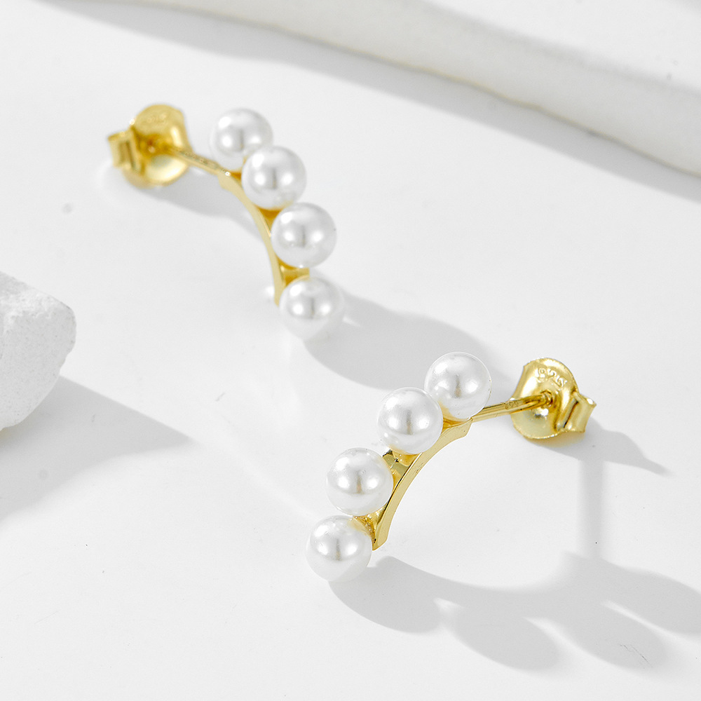 minimalist versatile S925 sterling silver pearl earrings and studs for women, bestseller, niche design, light luxury ear