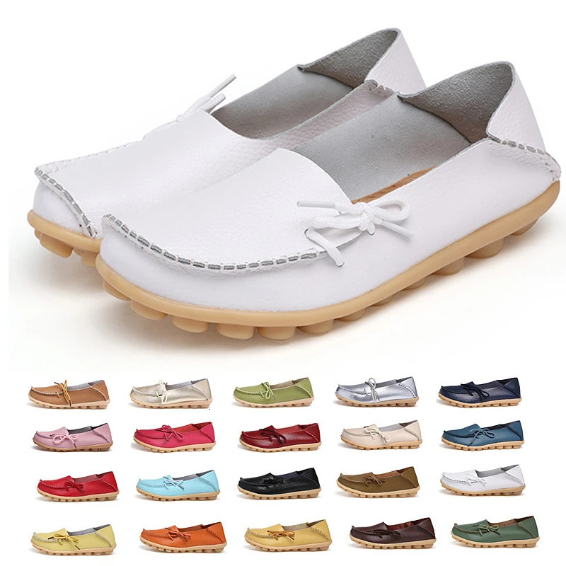 Women Flats Sell Colourful Leather Women Loafers Ballet Pointed Toe Flats Ladies Shoes Loafers Plus Size 44 Zapatos De Mujer 260124