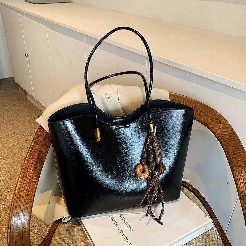Autumn New Tote Large Capacity Single Shoulder Retro PU Leather Hobo bags Designer Fashion Handbags Elegant Women's bag Y260205