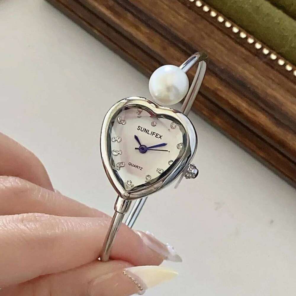 Sunlifex Women Pearl Bracelet Watches Heart DialLadies Quartz Wristwatch Fashion Femal Dropshipping Clock reloj para mujer Z260206