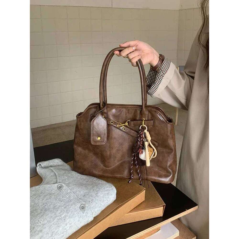 Large Capacity Women's Tote Shoulder Bags Pu Leather Ladies Briefcase Bag Vintage Design Female Daily Commute Handbags Purse Y260205