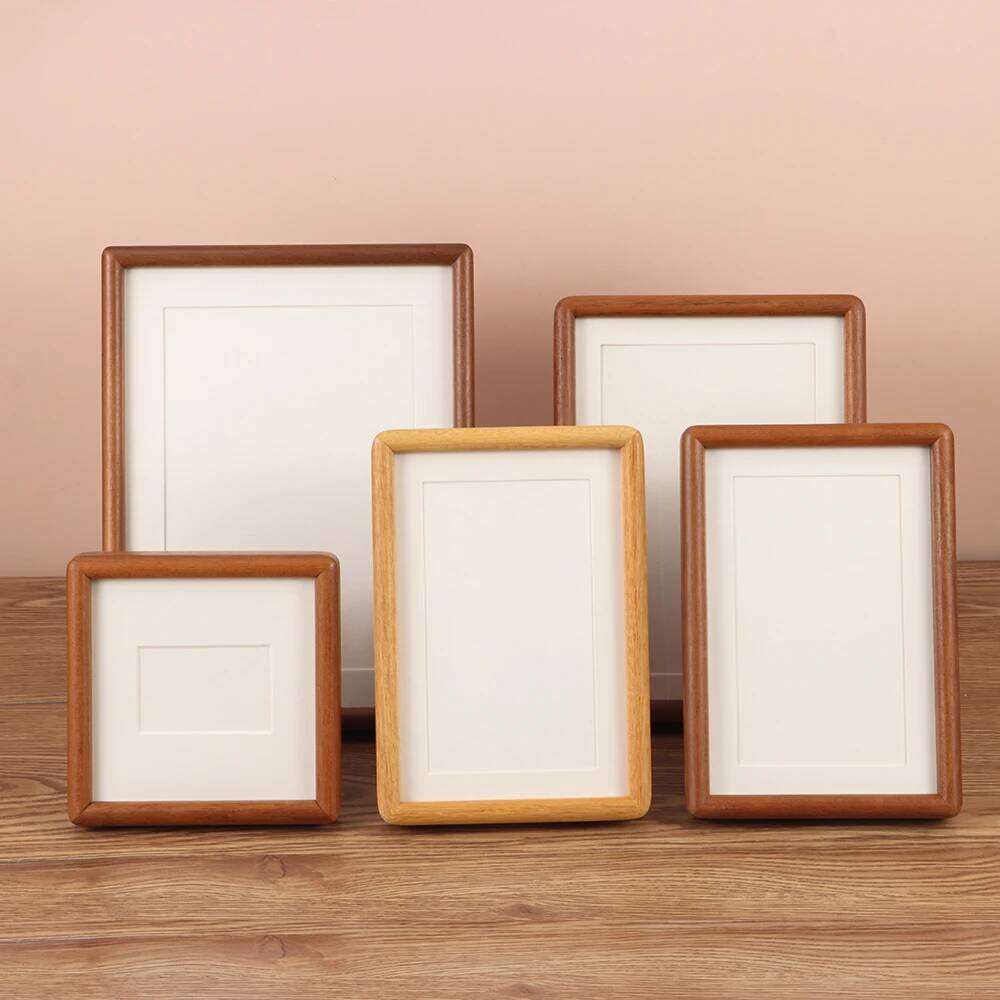 Fashion 6/7/8 Inch Black Walnut Real Wooden Simple Picture Handmade Display Photo Frame S260205
