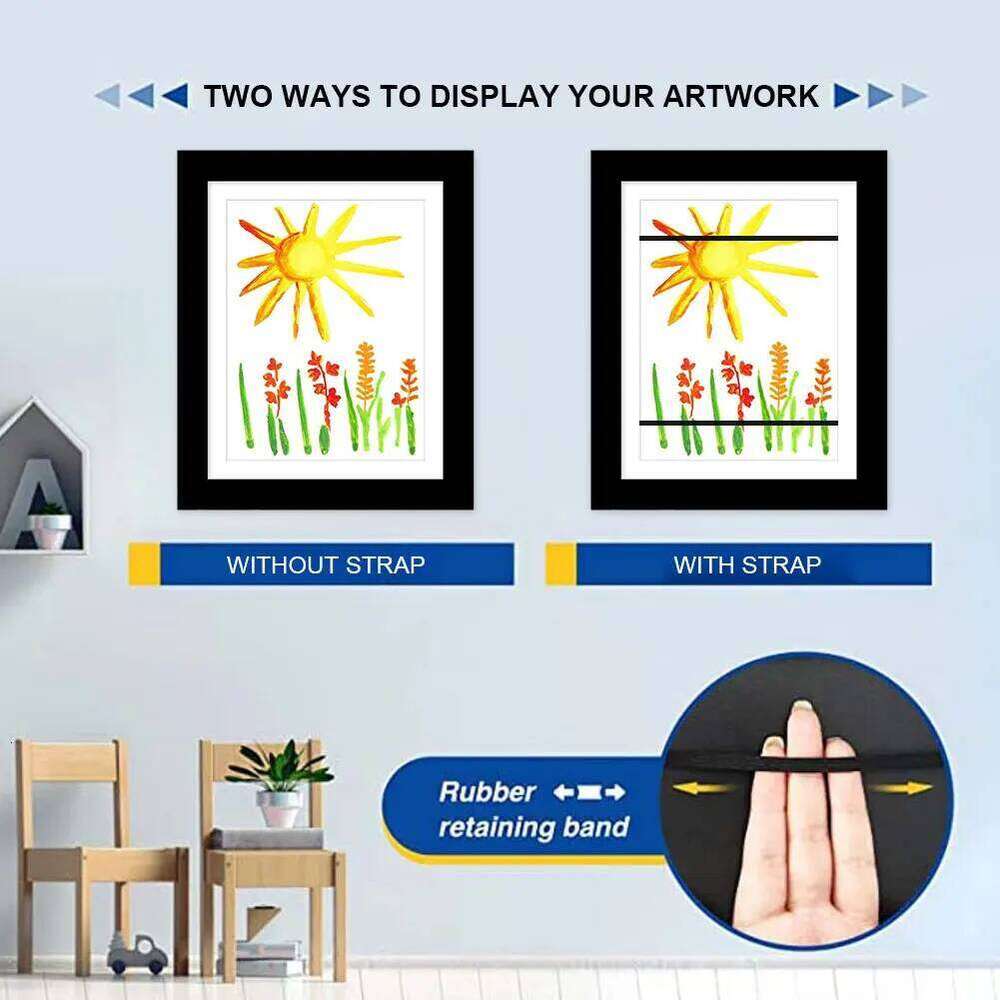 Picture 5.9x4.3 Inner Wooden Frames Wall Display Artwork Frame for Kids Drawings Artworks Art Projects S260205